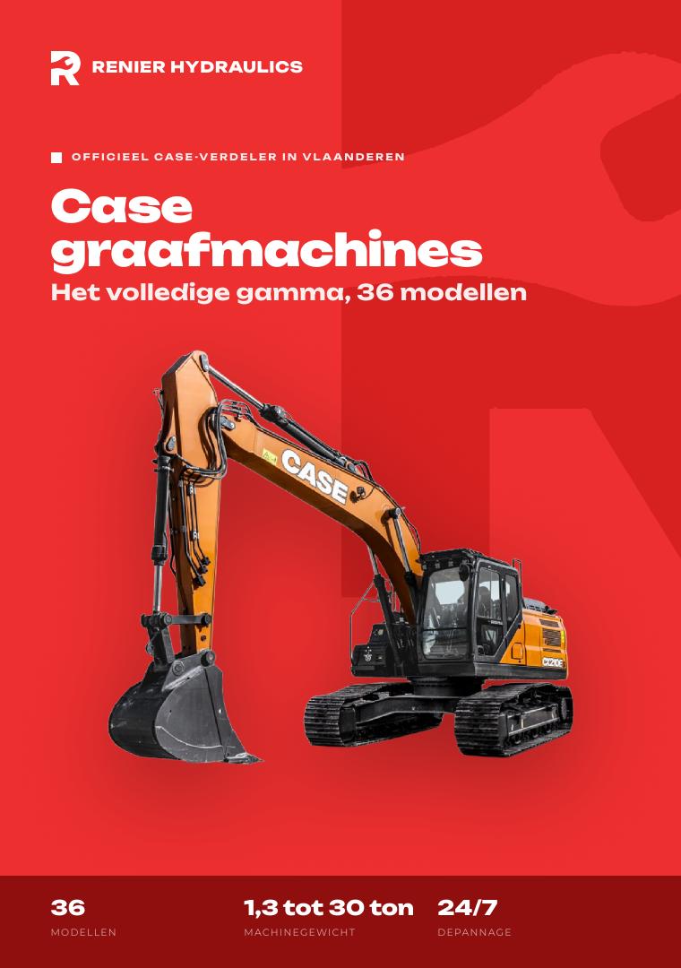 Cover van de Case-graafmachinecatalogus van Renier Hydraulics